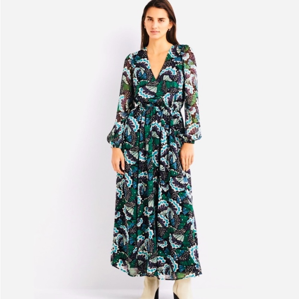 NWT Sz 6 Boden Elegant Floral Multicolor Dress